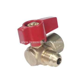 Brass angle type gas ball valve